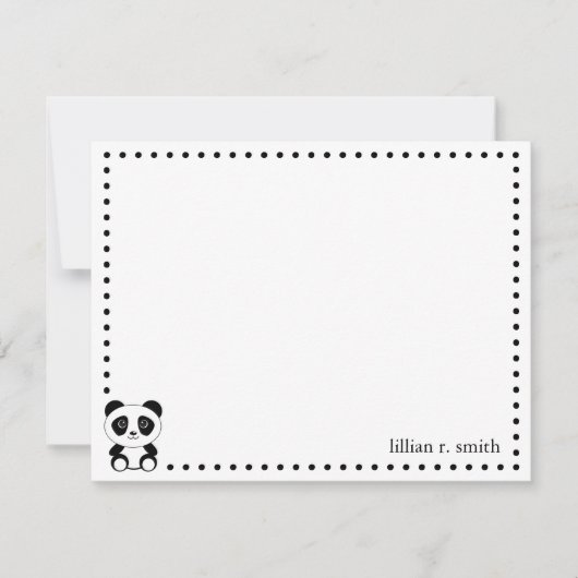 Panda Bear Personalisiert Note Card Mitteilungskarte (Vorderseite)