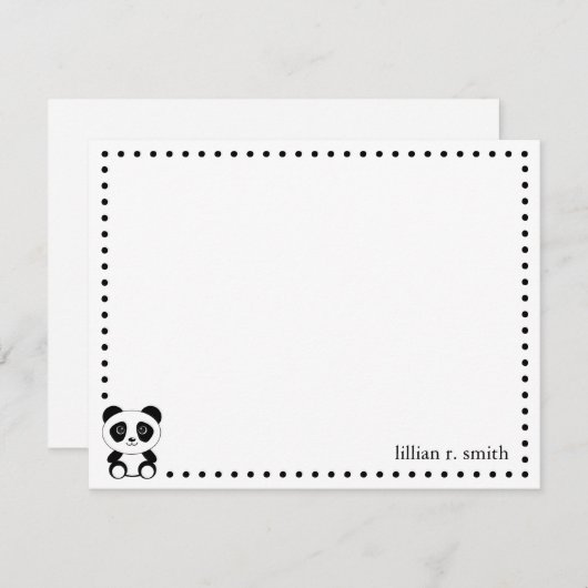 Panda Bear Personalisiert Note Card Mitteilungskarte (Vorne/Hinten)