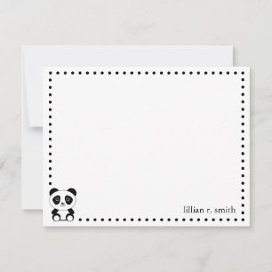 Panda Bear Personalisiert Note Card Mitteilungskarte