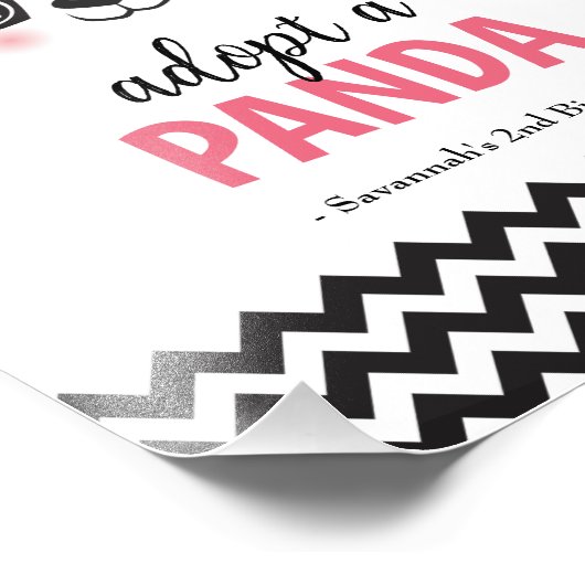 Panda Bear Pink Adoptiere ein Party für Tierfreund Fotodruck (Ecke)