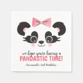 Panda Bear Pink Girls Geburtstagsparty Serviette (Vorderseite)