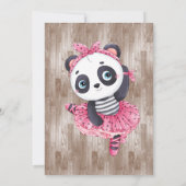 Panda Bear Pink Tutu Wood Baby Dusche Einladungen (Rückseite)