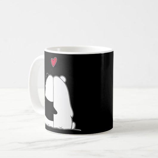 Panda Bear Polar Bear Liebe Day Kaffeetasse (Vorderseite Links)