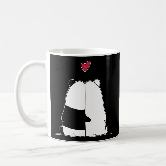 Panda Bear Polar Bear Liebe Day Kaffeetasse (Links)