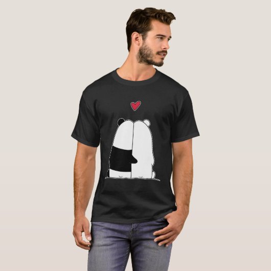 Panda Bear Polar Bear Liebe Day T-Shirt (Vorne ganz)
