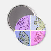 Panda Bear Pop Art Magnet (Vorderseite/Rückseite)