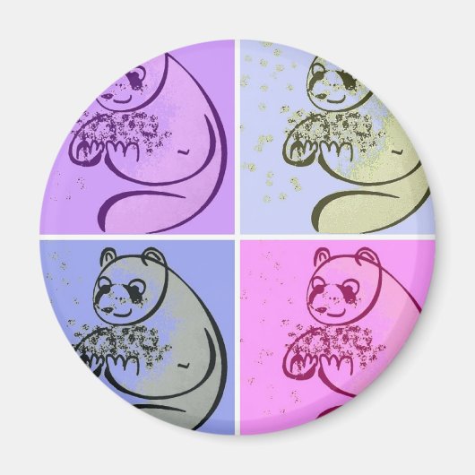 Panda Bear Pop Art Magnet (Vorne)