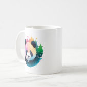 Panda Bear Portrait Forest Paint Splash Logo Kaffeetasse (Vorderseite Links)