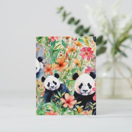 Panda Bear Postkarte (Stehend Vorderseite)