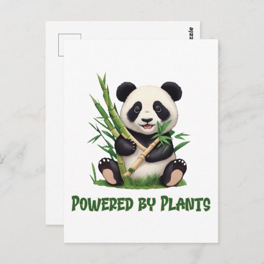 Panda Bear powered by Pflanze Postkarte (Vorne/Hinten)