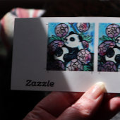 Panda Bear Purple Blumen Naturliebhaber Runder Aufkleber