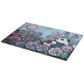 Panda Bear Purple Blumen Naturliebhaber Schneidebrett (Ecke)