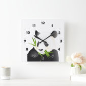 Panda Bear Quadratische Wanduhr (Zuhause)