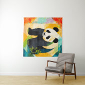 Panda Bear Quilt Look Tapestry Wandteppich (Beispiel (Horizontal))