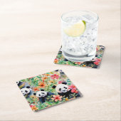Panda Bear Rechteckiger Pappuntersetzer (Vor Ort)