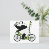 Panda Bear Riding Bamboo Bike Postkarte (Stehend Vorderseite)