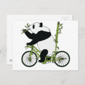 Panda Bear Riding Bamboo Bike Postkarte (Vorne/Hinten)
