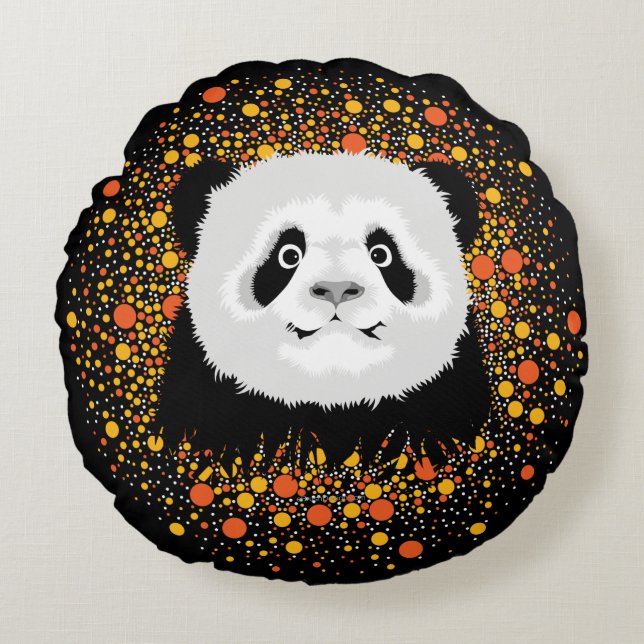 Panda Bear Round Pillow Rundes Kissen (Vorderseite)