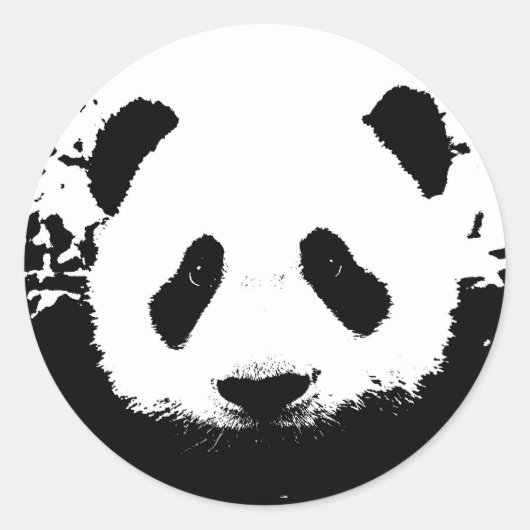 Panda Bear Runder Aufkleber (Vorderseite)