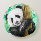 Panda Bear Rundes Kissen (Rückseite)