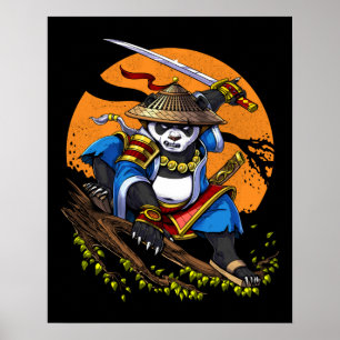 Panda Bear Samurai Ninja Poster