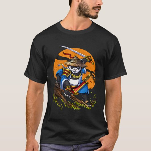 Panda Bear Samurai Warrior Ninja Animal T-Shirt (Vorderseite)
