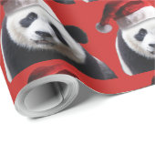 Panda Bear Santa Claus Geschenkpapier (Rolleneckpunkt)