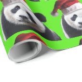 Panda Bear Santa Claus Geschenkpapier (Rolleneckpunkt)