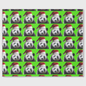 Panda Bear Santa Claus Geschenkpapier (Flach)