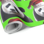 Panda Bear Santa Claus Geschenkpapier (Rolleneckpunkt)