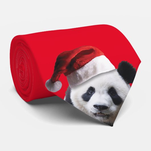 Panda Bear Santa Claus Krawatte (Gerollt)