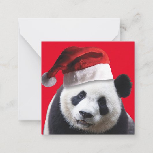 Panda Bear Santa Claus Mitteilungskarte (Vorderseite)