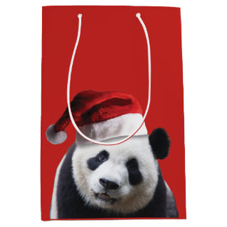 Panda Bear Santa Claus Mittlere Geschenktüte