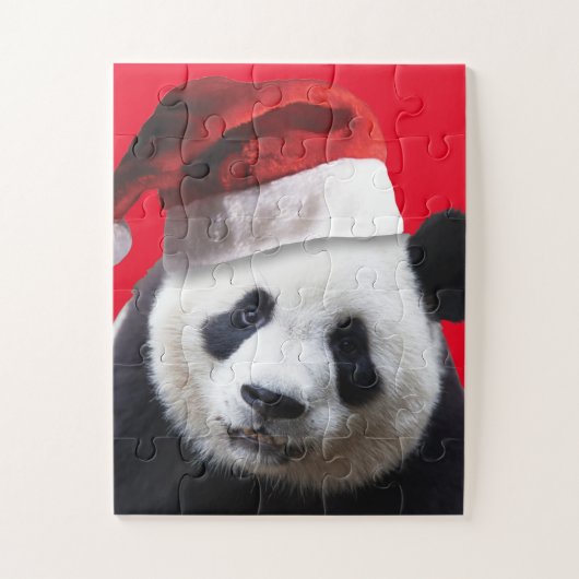 Panda Bear Santa Claus Puzzle (Vertikal)