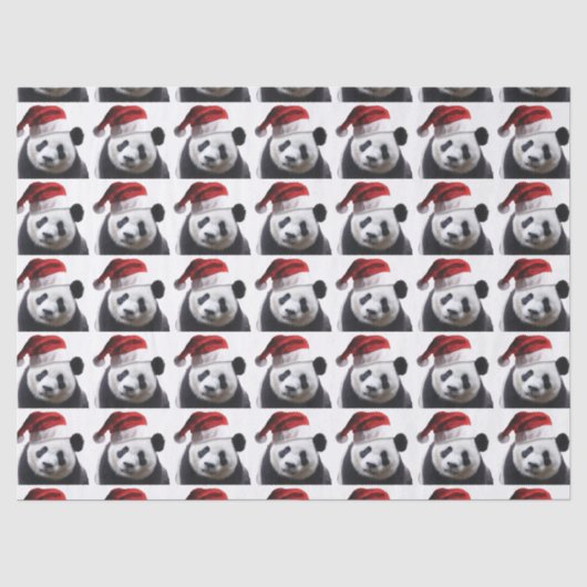 Panda Bear Santa Claus Seidenpapier (Vorderseite)