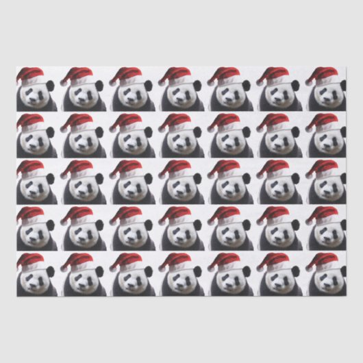 Panda Bear Santa Claus Seidenpapier (Vorderseite)
