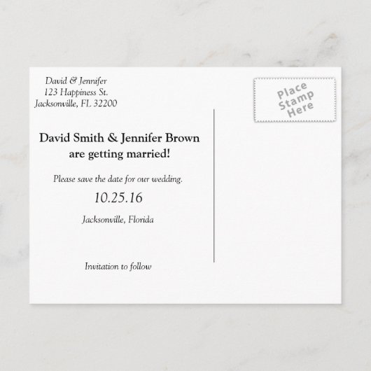 Panda Bear Save the Date Postcard Ankündigungspostkarte (Rückseite)