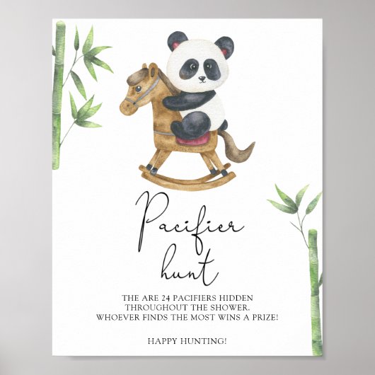 Panda Bear - Schnuller Jagd Kinderduschenspiel Poster (Vorne)