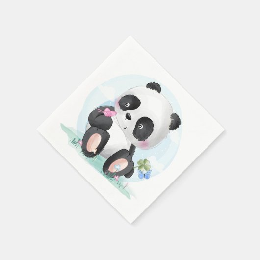 Panda Bear Serviette (Ecke)