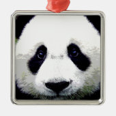 Panda Bear Silbernes Ornament (Vorne)