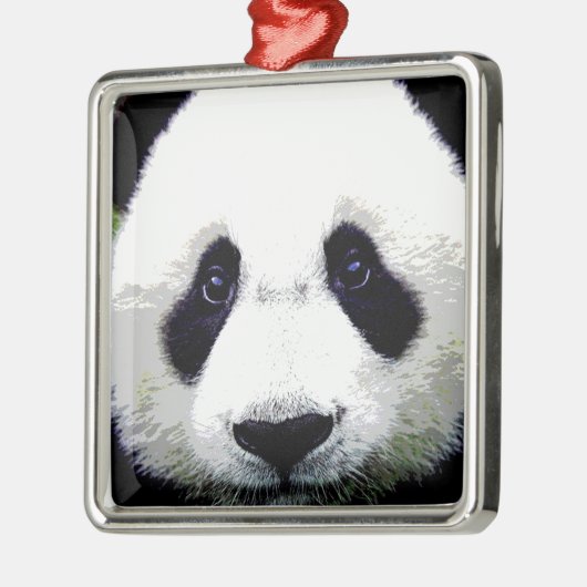 Panda Bear Silbernes Ornament (Links)