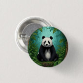 Panda bear sitting in a clearing of the jungle button (Vorne & Hinten)