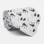 Panda Bear Sketch Muster Krawatte (Gerollt)