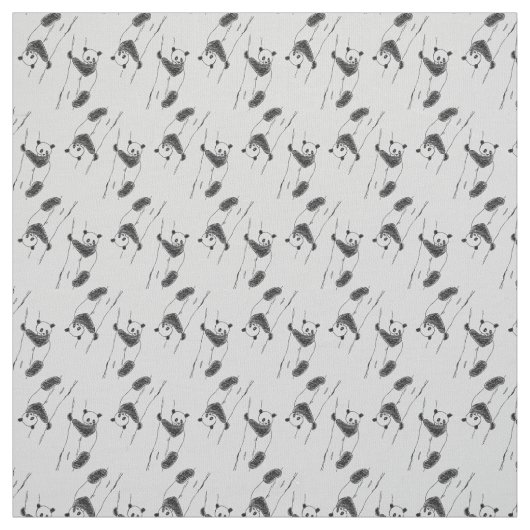 Panda Bear Sketch Muster Stoff (Muster)