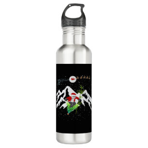 Panda Bear Skifahren Weihnachtsbaum Santa Reindeer Edelstahlflasche