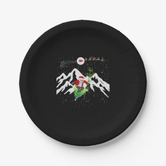 Panda Bear Skifahren Weihnachtsbaum Santa Reindeer Pappteller