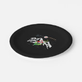 Panda Bear Skifahren Weihnachtsbaum Santa Reindeer Pappteller (Schrägansicht)