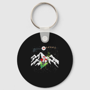 Panda Bear Skifahren Weihnachtsbaum Santa Reindeer Schlüsselanhänger