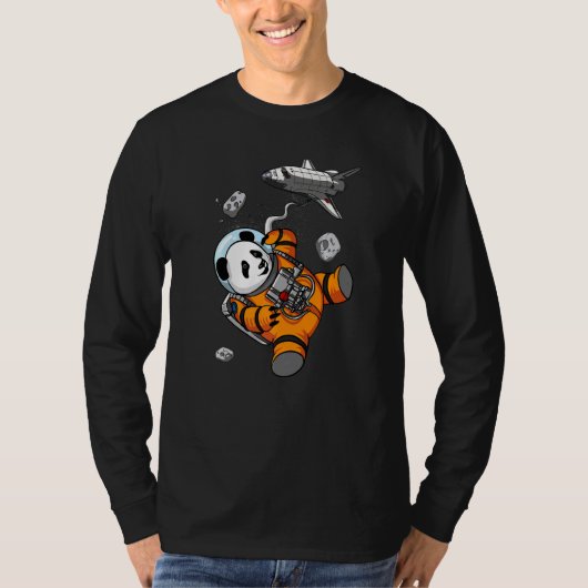 Panda Bear Space Astronaut Animal Kids Girls Boys T-Shirt (Vorderseite)