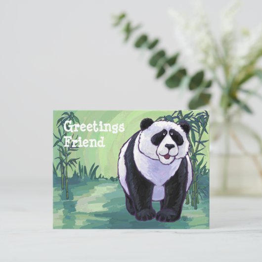 Panda Bear Stationery Postkarte (Stehend Vorderseite)